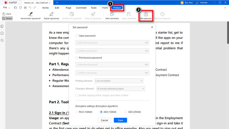 protect pdf with open password