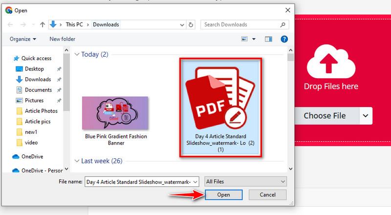choose a file from the device