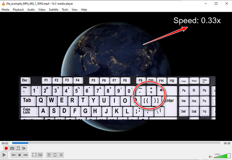 adjust video speed using hotkeys