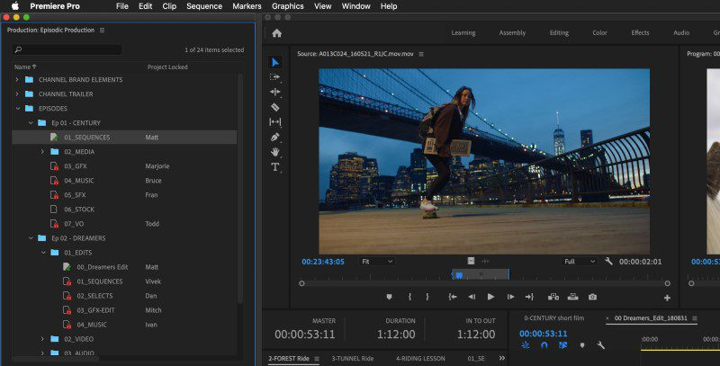 adobe premiere pro interface