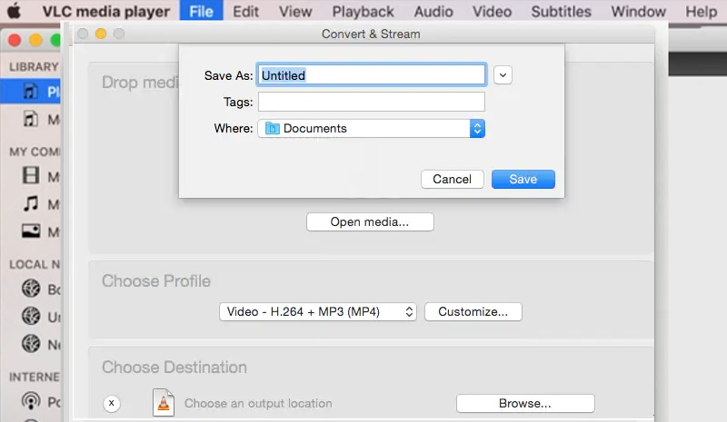 select output folder, click save button to convert