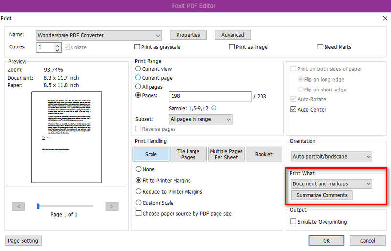 print using foxit pdf editor