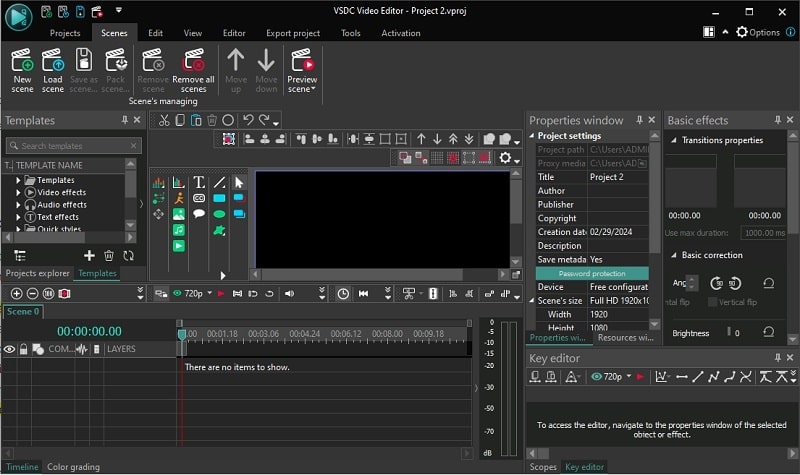 vsdc video editor interface