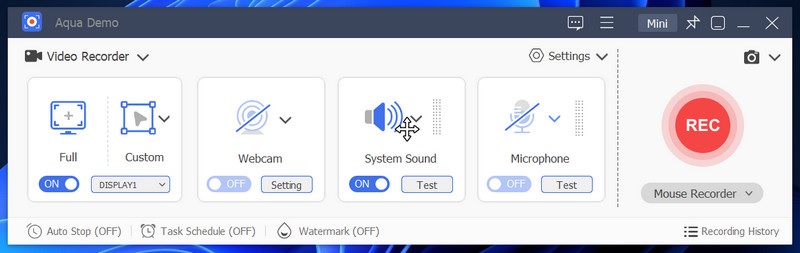 aqua demo interface