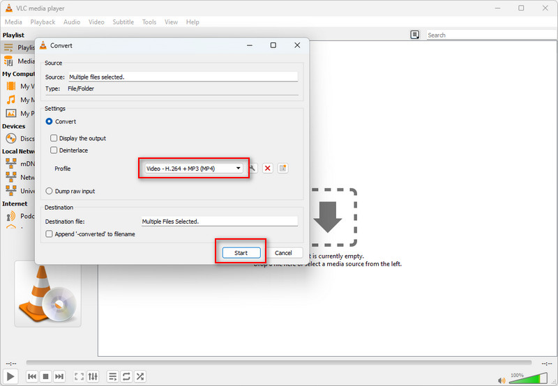 start to convert videos