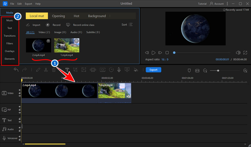 start combining and editing the video clips