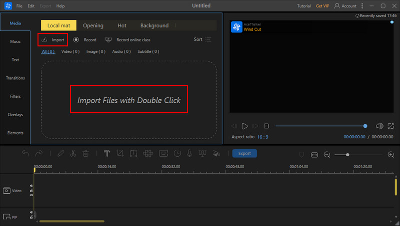 import videos you want to combine