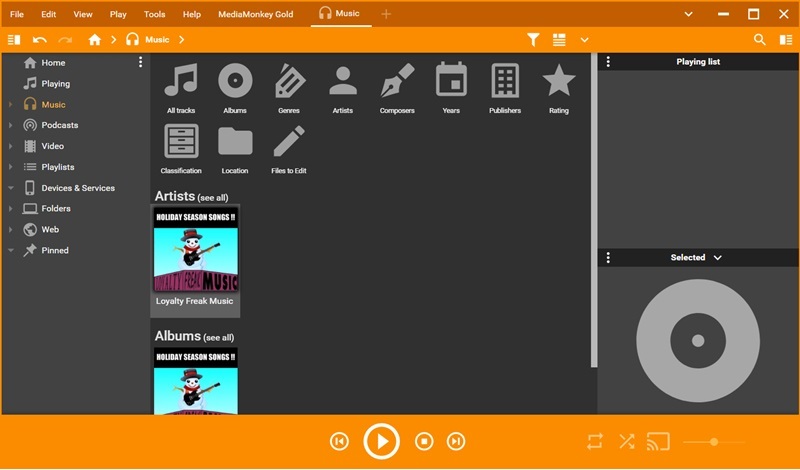 mediamonkey interface