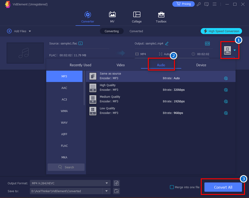 start converting the file