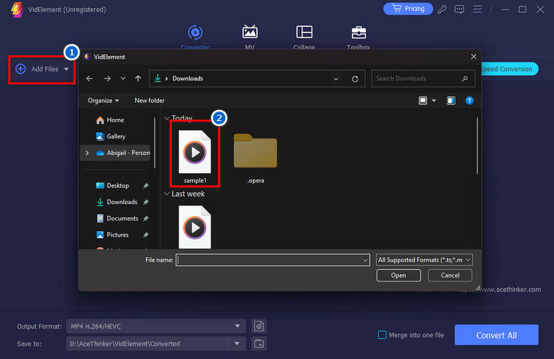 upload the file