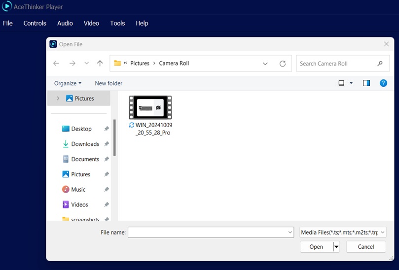 acethinker player open video file