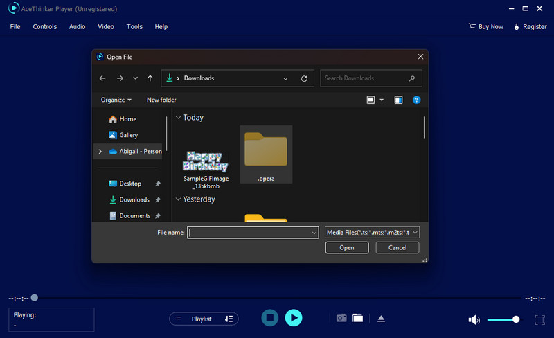 upload the gif in the player
