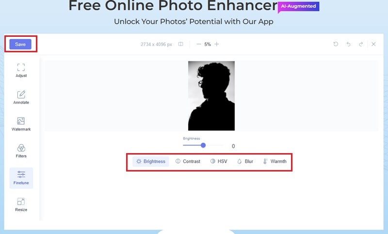 photo enhancer save photo