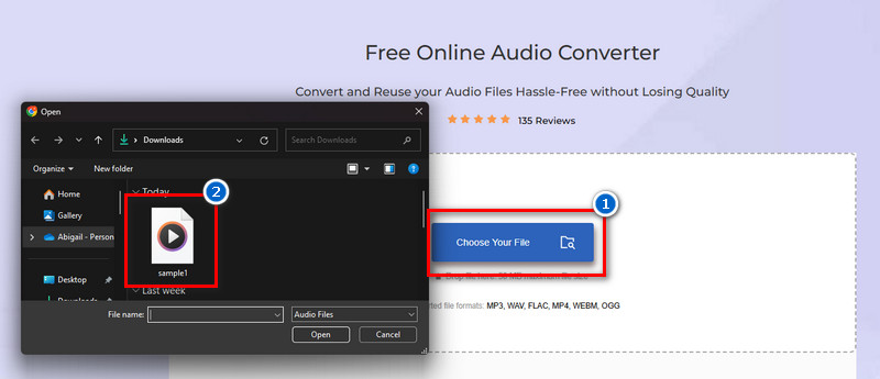 upload the mp3 or flac file