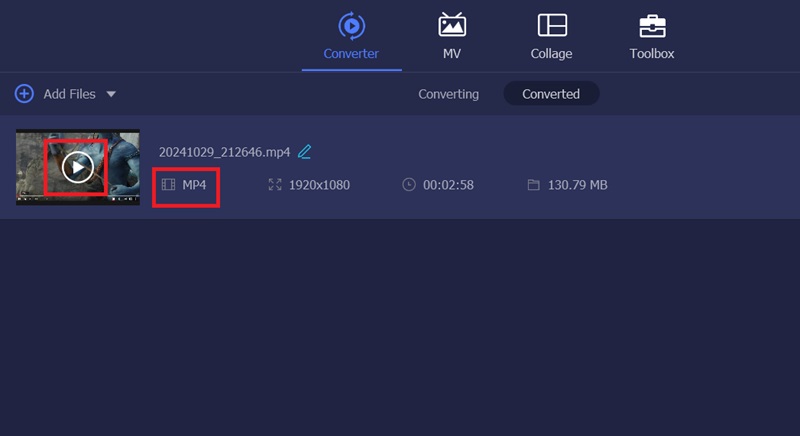 check and play the mp4 file