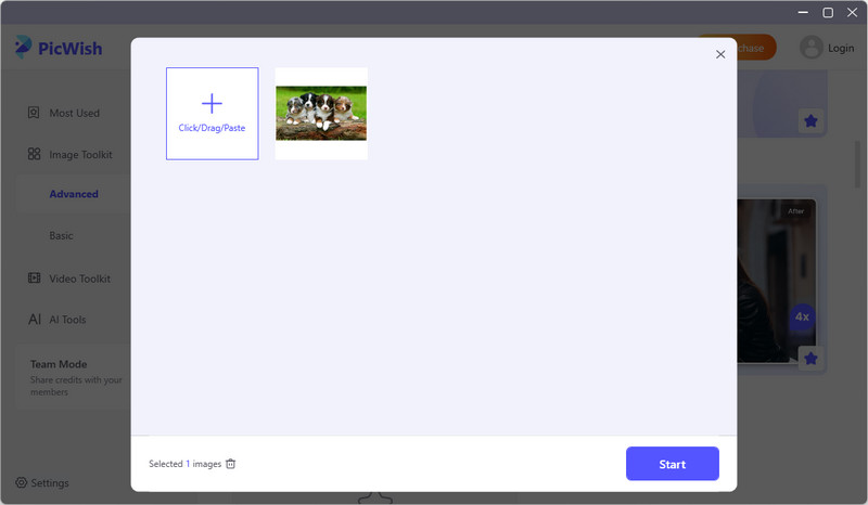 upload the image you want to upscale