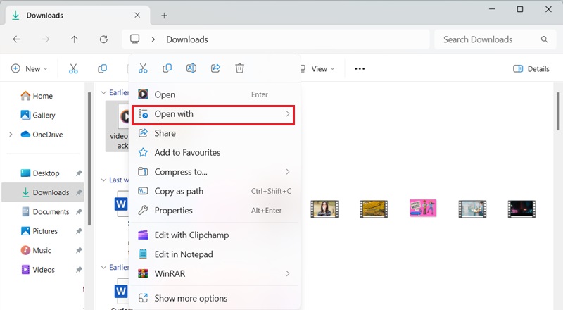 make vlc the default player windows open with