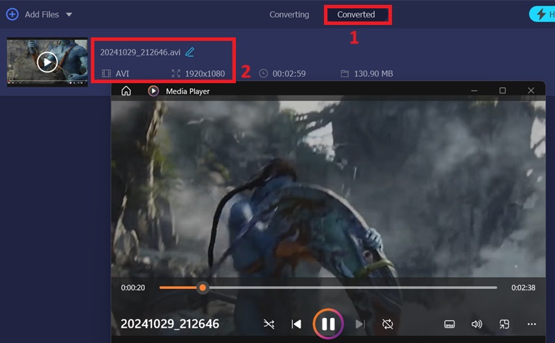 click converted and check video