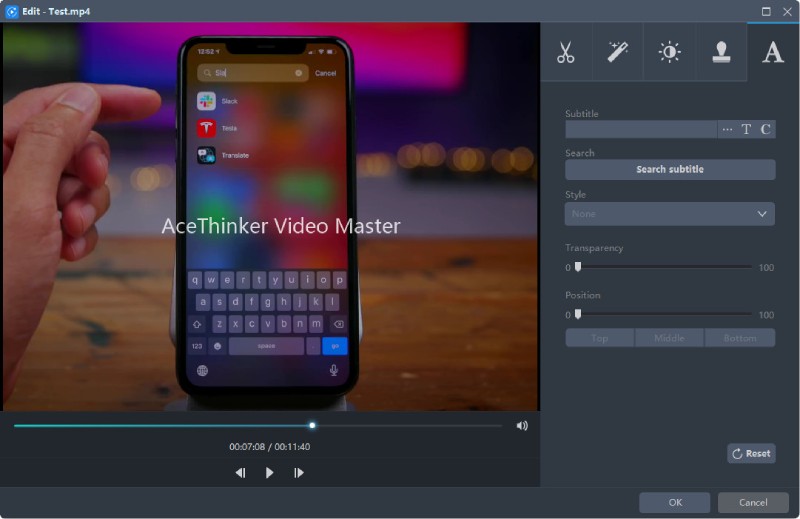 subtitle options
