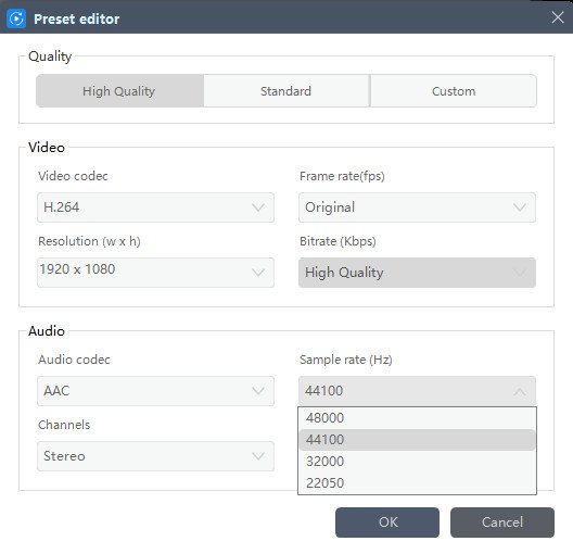 video master preset editor
