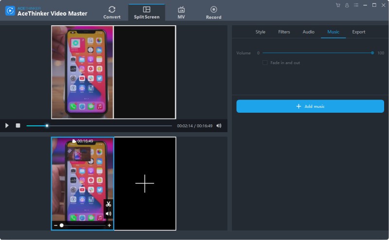 splitscreen audio tab