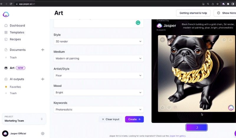 jasper art interface