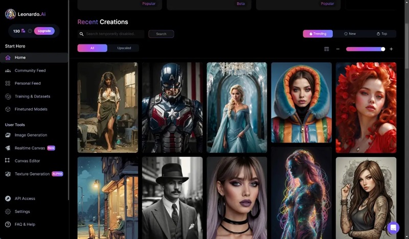 leonardo.ai interface