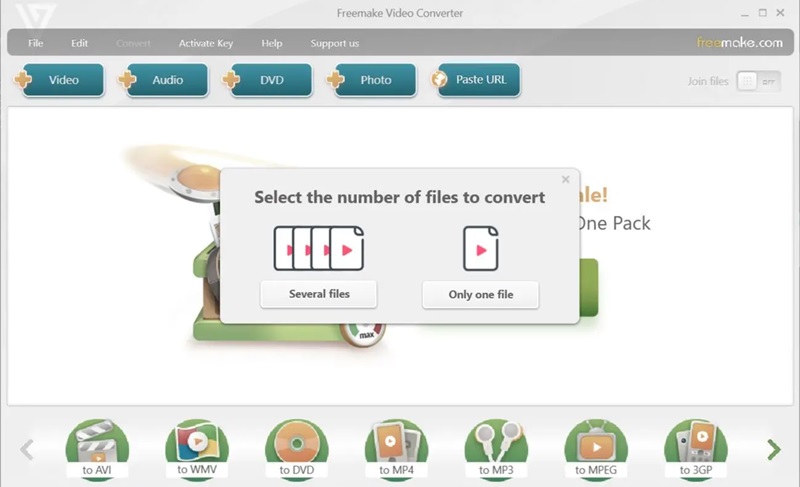freemake video converter interface