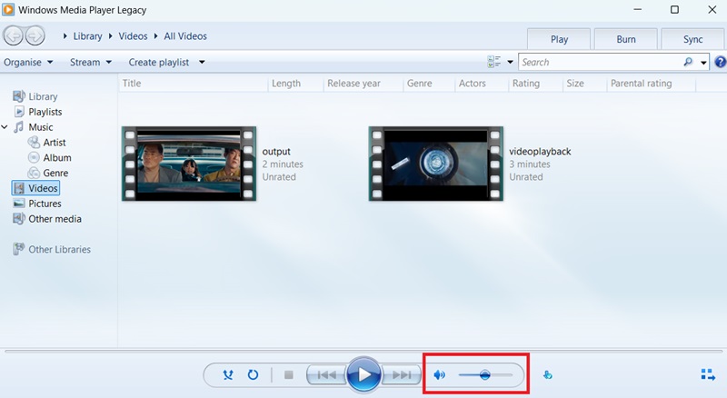 windows media player no sound check volume