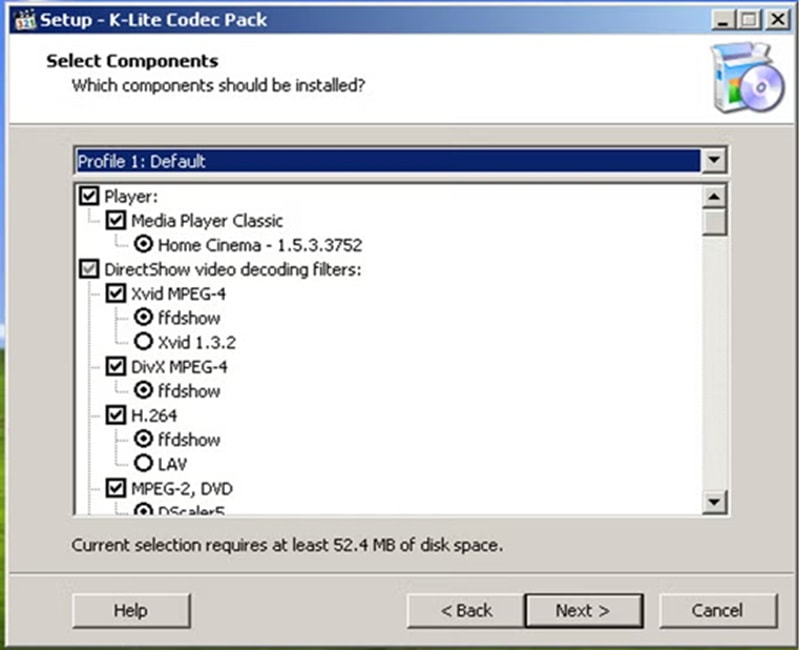 k lite codec pack components