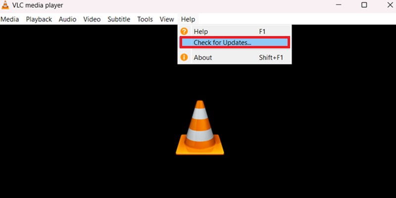 vlc player update option