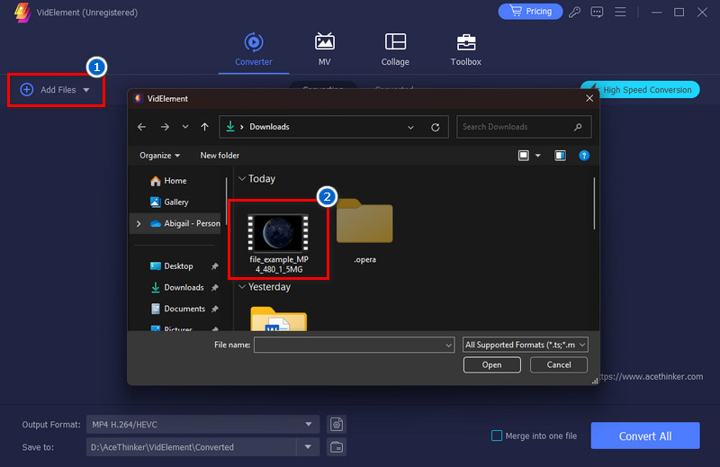upload the mp4 or avchd file