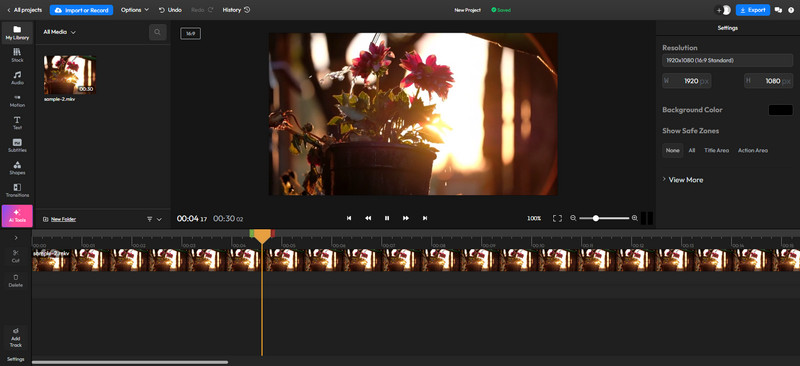 edit mkv videos with flixier