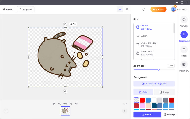 make background transparent using AceThinker picwish