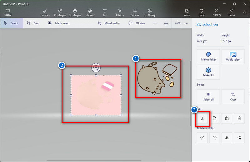 drag the highlighted objects and make the background in white color