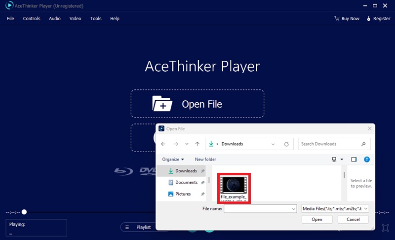 open your video file