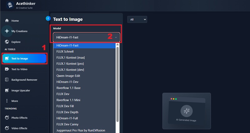 select an ai model