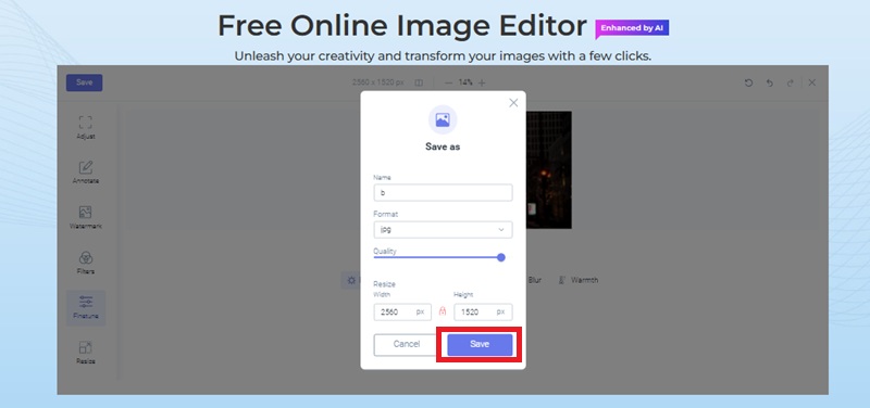 download the result