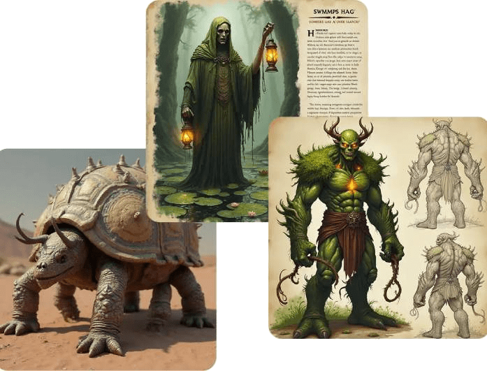 create monsters without needing to draw