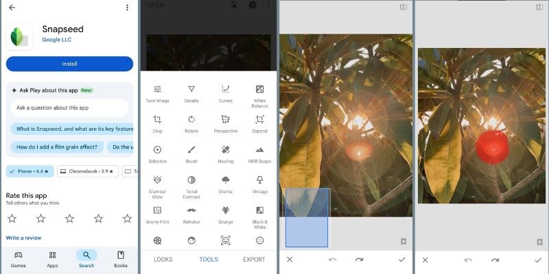 snapseed interface
