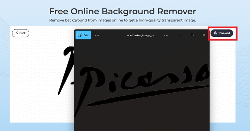 save your transparent signature