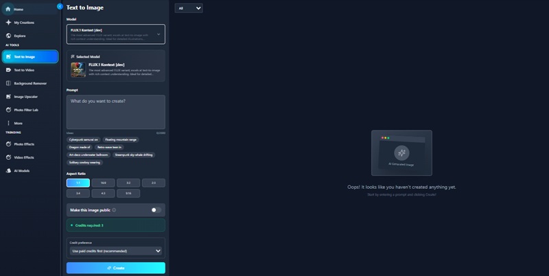 access the ai car generator
