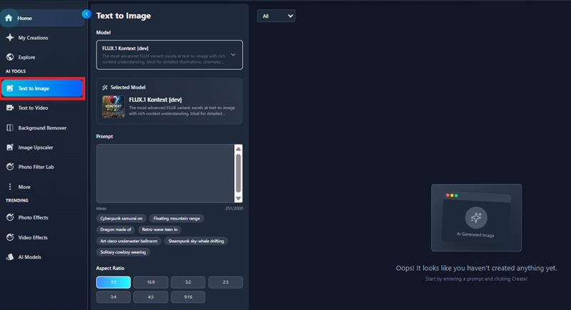 go to the ai generator