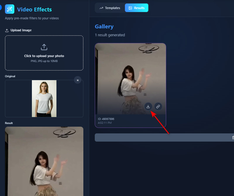 apply the dance effect
