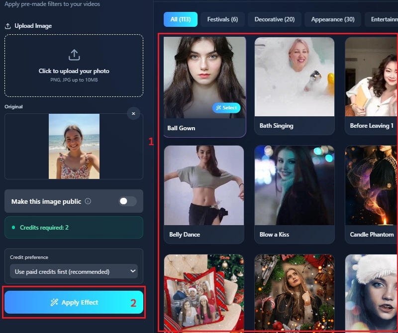 apply video effects