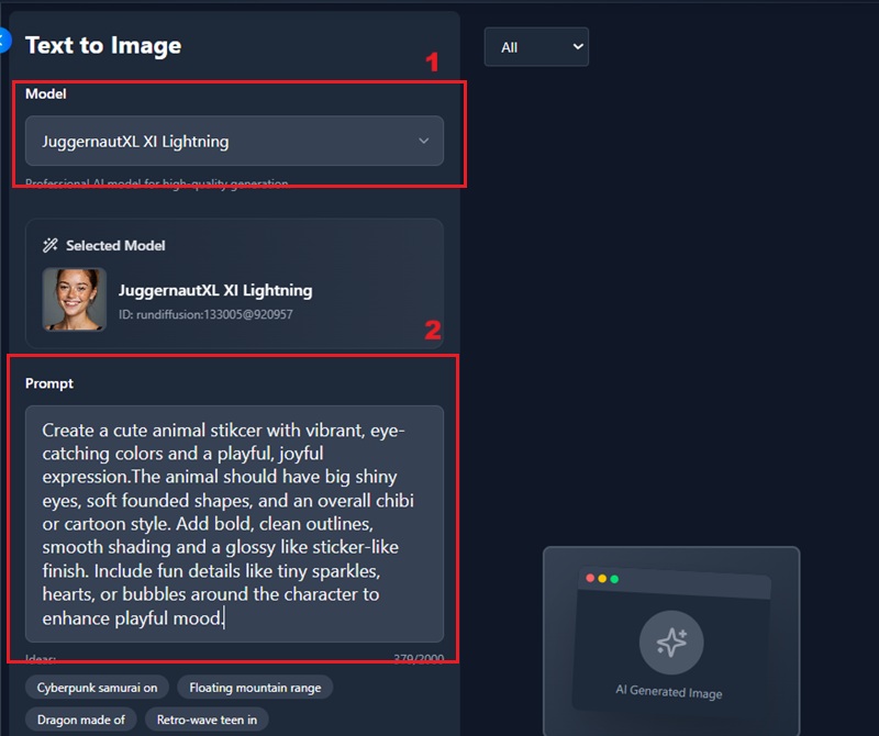 input text prompt