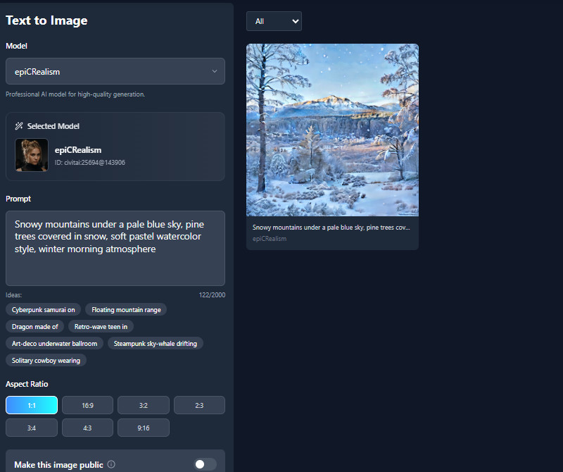 start generating your prompt