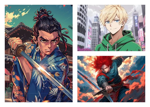 make colored or black-white manga characters