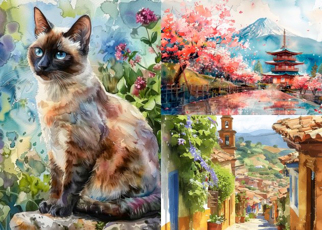 create watercolor art from text