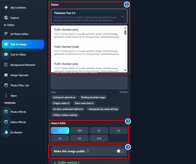 modify the settings